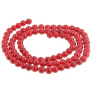 Round beads 4.5 mm - imitation gem Jade - Red x39cm