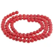 Round beads 4.5 mm - imitation gem Jade - Red x39cm