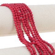 Round beads 4.5 mm - imitation gem Jade - Red x39cm