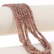 Round beads 4.5 mm - imitation gem Jade - Light brown x39cm