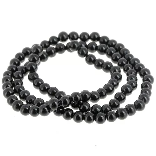 Round beads 4.5 mm - imitation gem Jade - Black x39cm