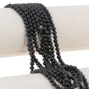 Round beads 4.5 mm - imitation gem Jade - Black x39cm