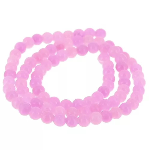 Round beads 4.5 mm - imitation gem Jade - Pink x39cm