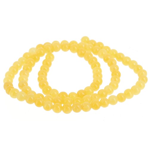 Round beads 4.5 mm - imitation gem Jade - Yellow x39cm