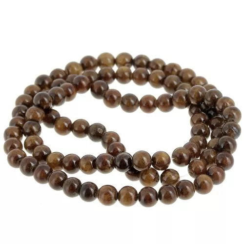 Round beads 4.5 mm - imitation gem Jade - Dark brown x39cm