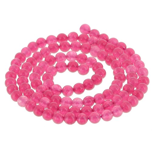 3.5mm round gemstone bead - Dyed Jade - Raspberry x38cm