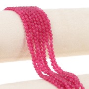 3.5mm round gemstone bead - Dyed Jade - Raspberry x38cm