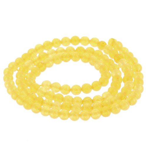 3.5mm round gemstone bead - Dyed Jade - Yellow x38cm