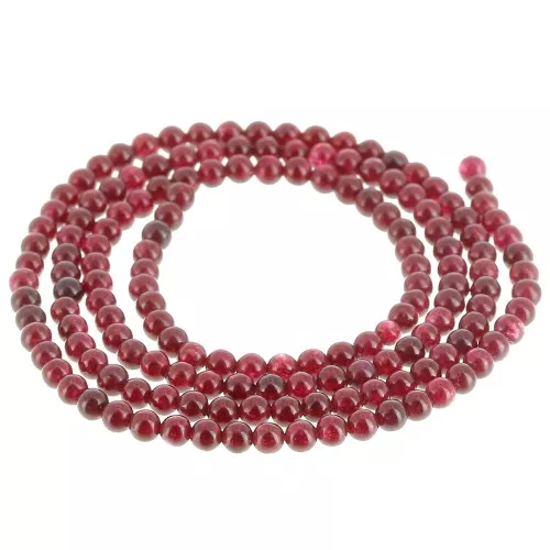 Round beads 2.5 mm - imitation gem Jade - Bordeaux x38cm