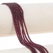 Round beads 2.5 mm - imitation gem Jade - Bordeaux x38cm