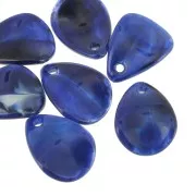 Pendants - Charms - 17mm Acrylic Smooth Flower Petal Sequins - Night blue marble x15 17mm Acrylic Smooth Flower Petal Sequins - Night blue marble x15