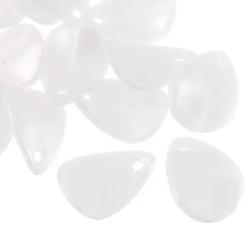 17mm Acrylic Smooth Flower Petal Sequins - Pearly white x15