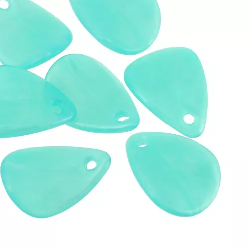 17mm Acrylic Smooth Flower Petal Sequins - Pearly green x15