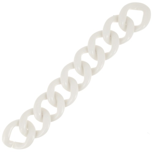 39x34mm 9 acrylic links for bracelet creation - Cream x22cm