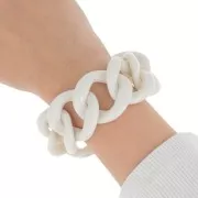 39x34mm 9 acrylic links for bracelet creation - Cream x22cm