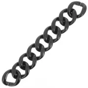 39x34mm 9 acrylic links for bracelet creation - Black x22cm