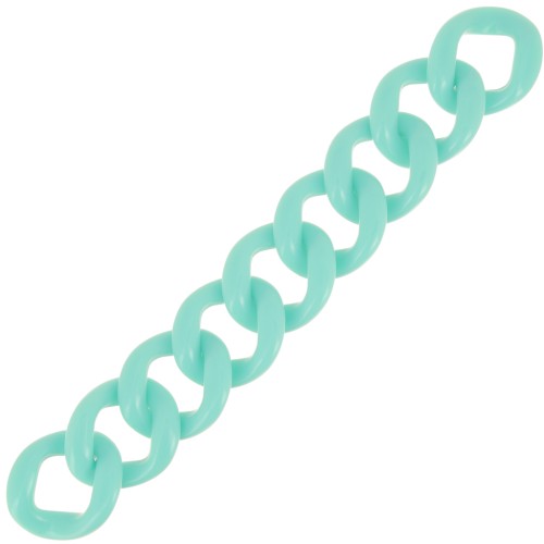 39x34mm 9 acrylic links for bracelet creation - Light Turquoise x22cm