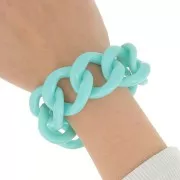 39x34mm 9 acrylic links for bracelet creation - Light Turquoise x22cm