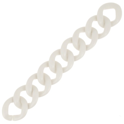 39x34mm 9 acrylic links for bracelet creation - Opaque cream satin x22cm