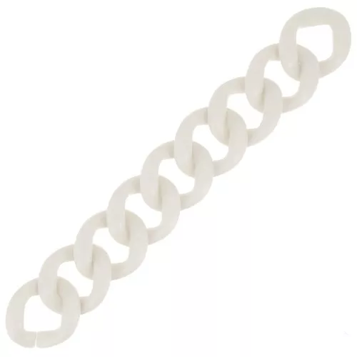 39x34mm 9 acrylic links for bracelet creation - Opaque cream satin x22cm