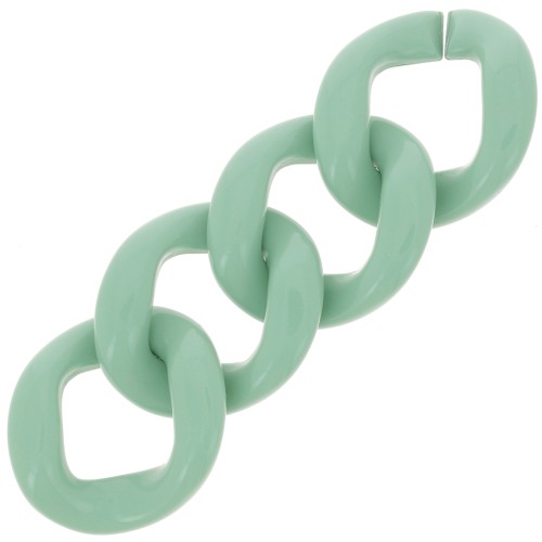 39x34mm Oval twisted acrylic link - Sage x1