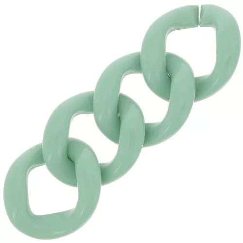 39x34mm Oval twisted acrylic link - Sage x1
