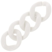 39x34mm Oval twisted acrylic link - Cream x1|raw }}