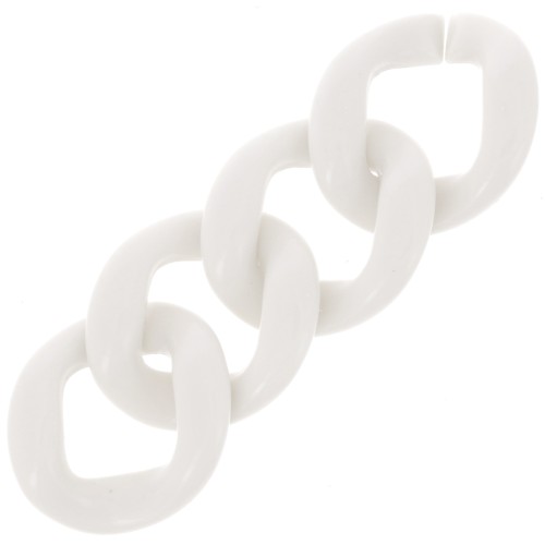39x34mm Oval twisted acrylic link - Cream x1