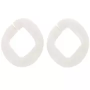 39x34mm Oval twisted acrylic link - Cream x1