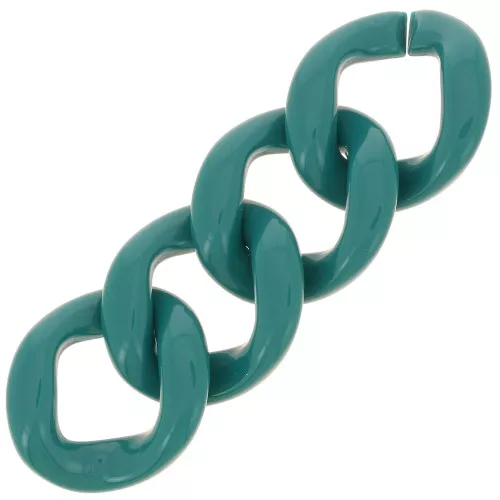 39x34mm Oval twisted acrylic link - Duck Blue x1