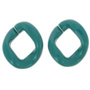 39x34mm Oval twisted acrylic link - Duck Blue x1