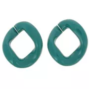 39x34mm Oval twisted acrylic link - Duck Blue x1