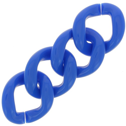 39x34mm Oval twisted acrylic link - Electric blue x1
