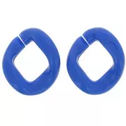 39x34mm Oval twisted acrylic link - Electric blue x1