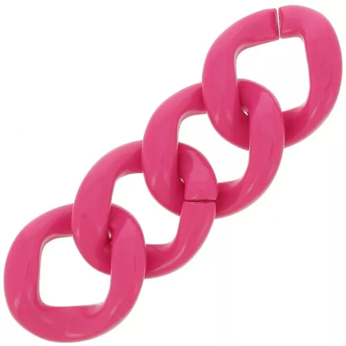 39x34mm Oval twisted acrylic link - Candy Pink x1