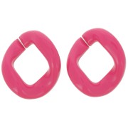 39x34mm Oval twisted acrylic link - Candy Pink x1