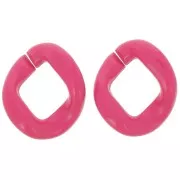 39x34mm Oval twisted acrylic link - Candy Pink x1
