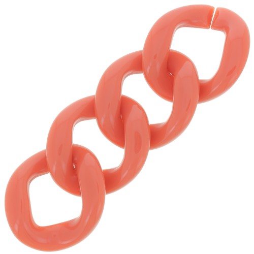 39x34mm Oval twisted acrylic link - Brick x1