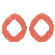 39x34mm Oval twisted acrylic link - Brick x1