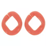 39x34mm Oval twisted acrylic link - Brick x1