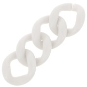 39x34mm Oval twisted acrylic link - Opaque cream satin x1|raw }}