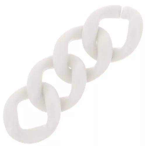 39x34mm Oval twisted acrylic link - Opaque cream satin x1