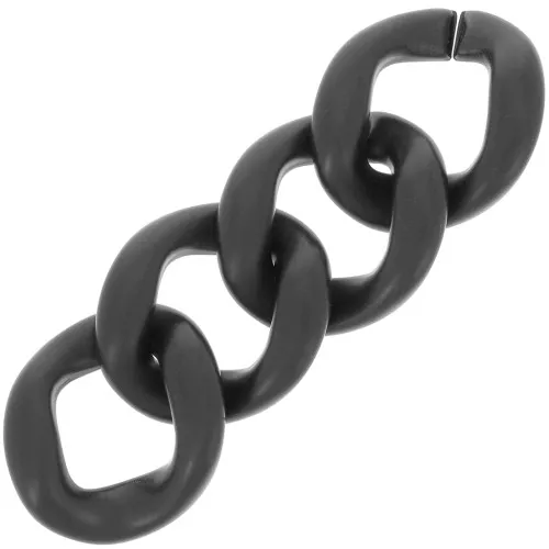 39x34mm Oval twisted acrylic link - Opaque black satin x1