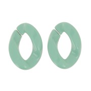 29x21mm Oval Twisted Acrylic Link - Sauge x1