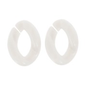 29x21mm Oval Twisted Acrylic Link - Crème x1