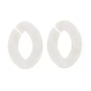 29x21mm Oval Twisted Acrylic Link - Crème x1