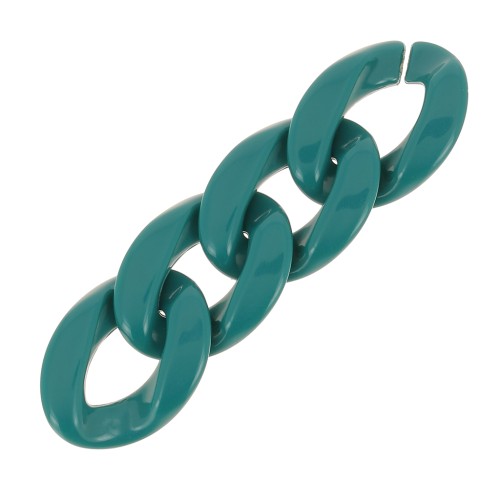 29x21mm Oval Twisted Acrylic Link - Duck blue x1