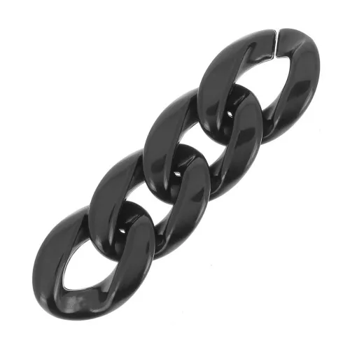 29x21mm Oval Twisted Acrylic Link - Black x1