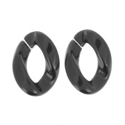 29x21mm Oval Twisted Acrylic Link - Black x1