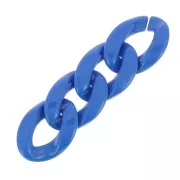 29x21mm Oval Twisted Acrylic Link - Electric blue x1